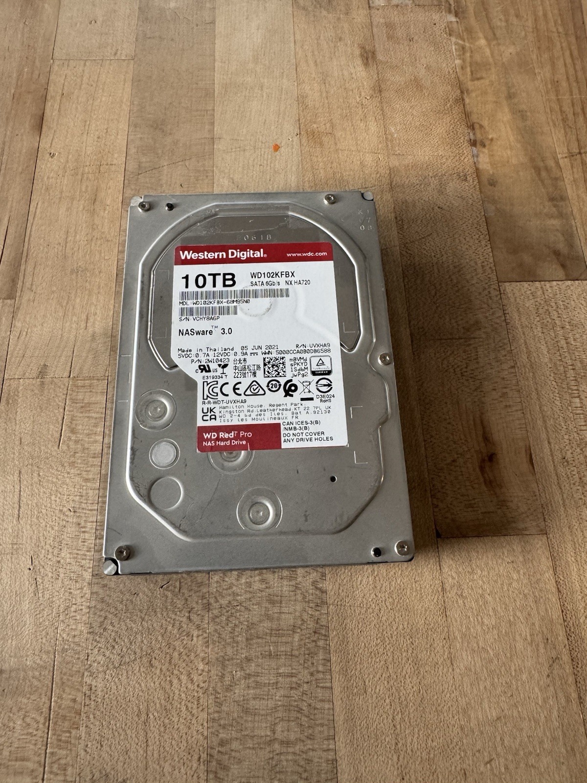 Western Digital WD Red Pro NAS WD102KFBX-68M95N0 10TB 3.5 SATA HDD