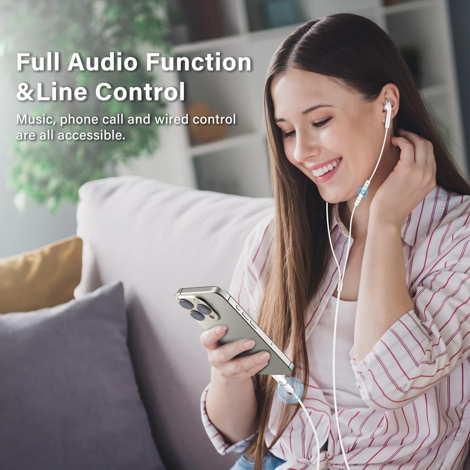 Lightning Audio Adapter USB C Headphone Converter for iPhone iPad No Charge, New