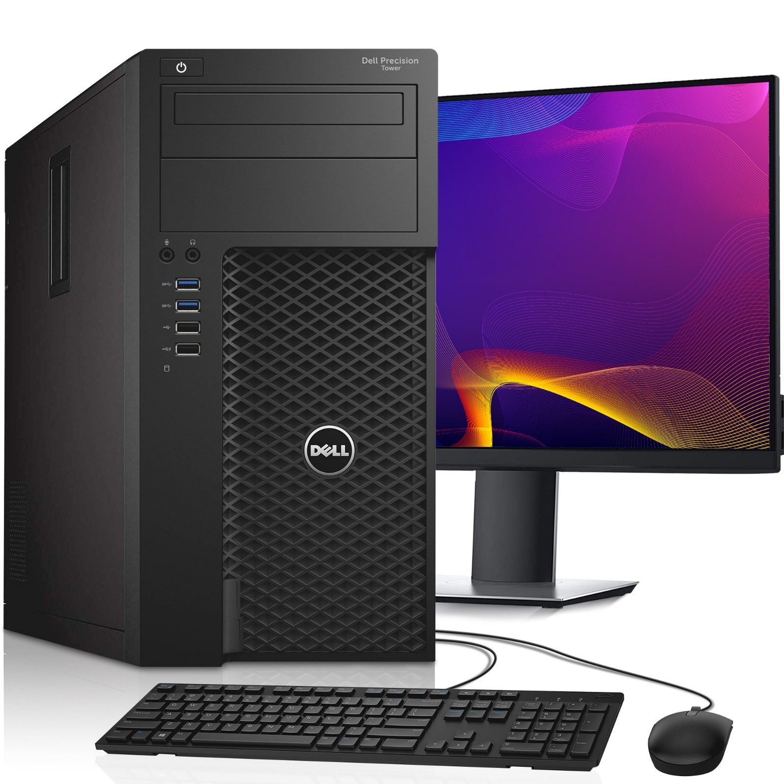 Dell Precision 3630 Tower PC, i7-8th 16GB Ram 1TB SSD 24″ Built-in-Wi-Fi Win 11