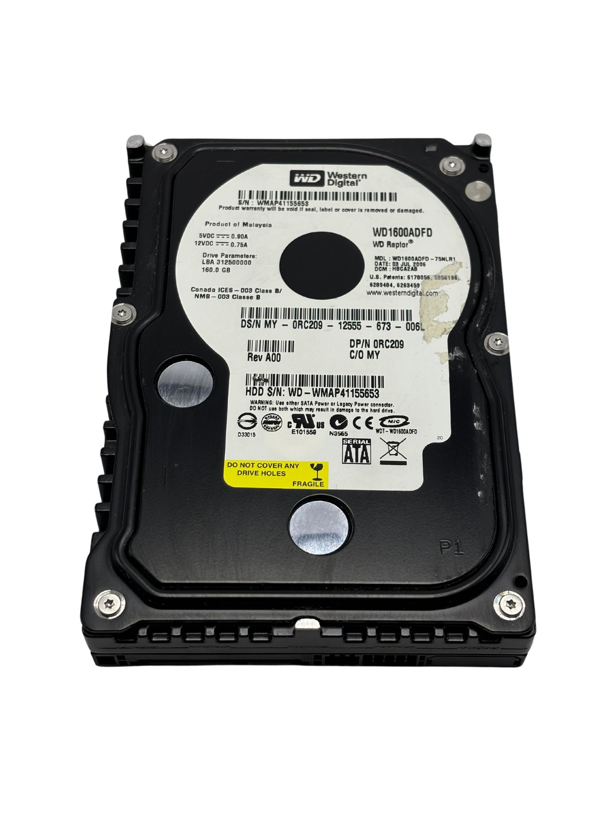 Dell RC209 160GB Raptor 10K 3.5″ SATA Hard Drive
