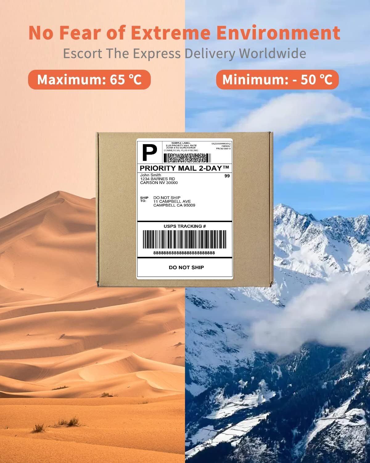 250PCS 4″ x 6″ Direct Thermal Shipping Address Sticker Label for Phomemo D450BT