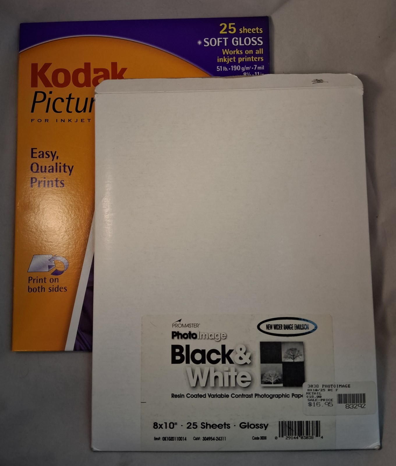 Mixed lot Photo Paper PROMASTER B&W and Color Kodak 8×10