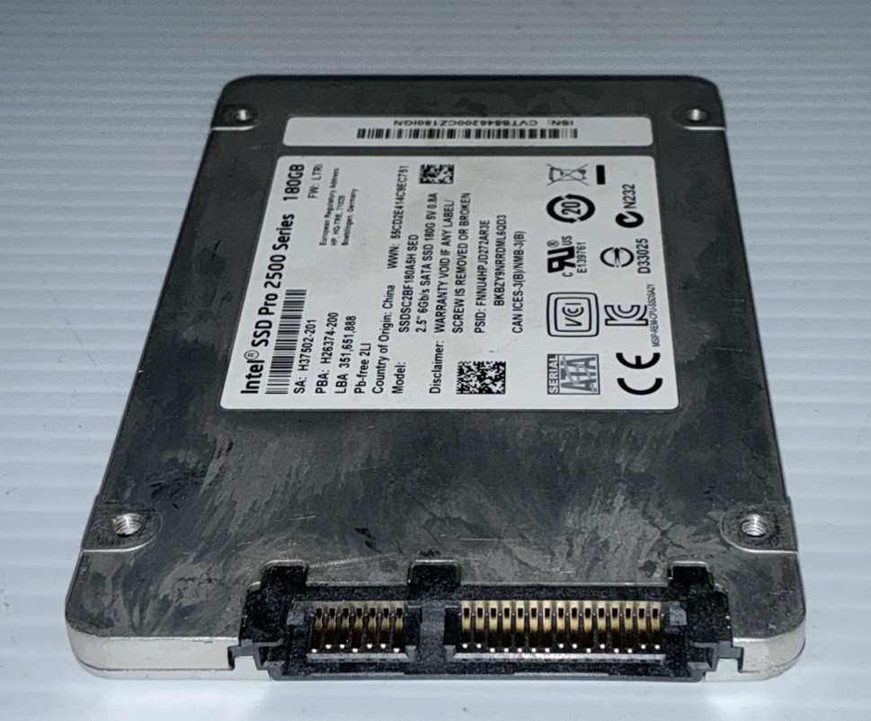 Intel Pro 1500 | SSDSC2BF180A4H | 180GB 2.5″ 6Gb/s SATA Solid State Drive SSD