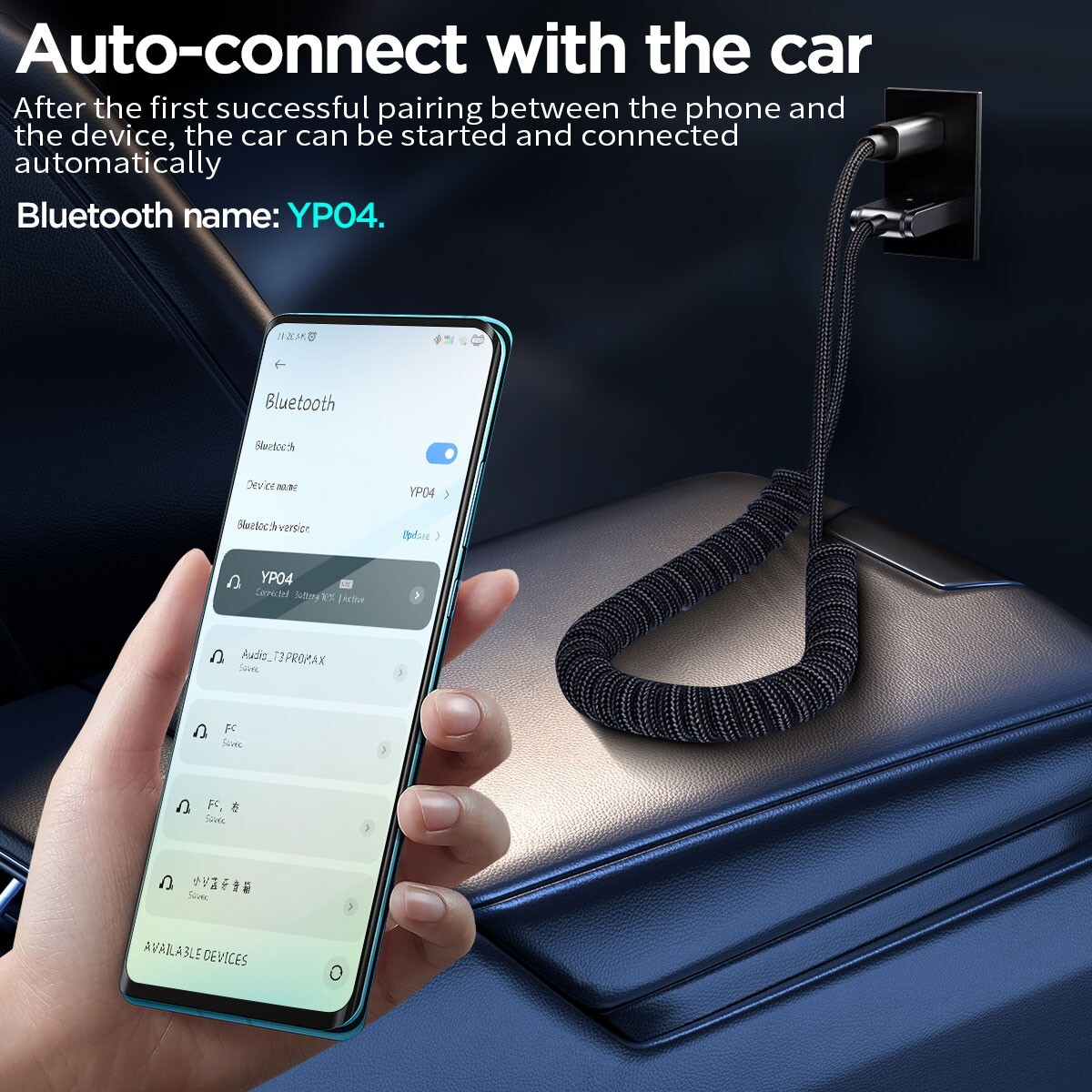 Bluetooth Audio Music Receiver Cable 3.5mm to USB AUX Wireless Car Home Adapter