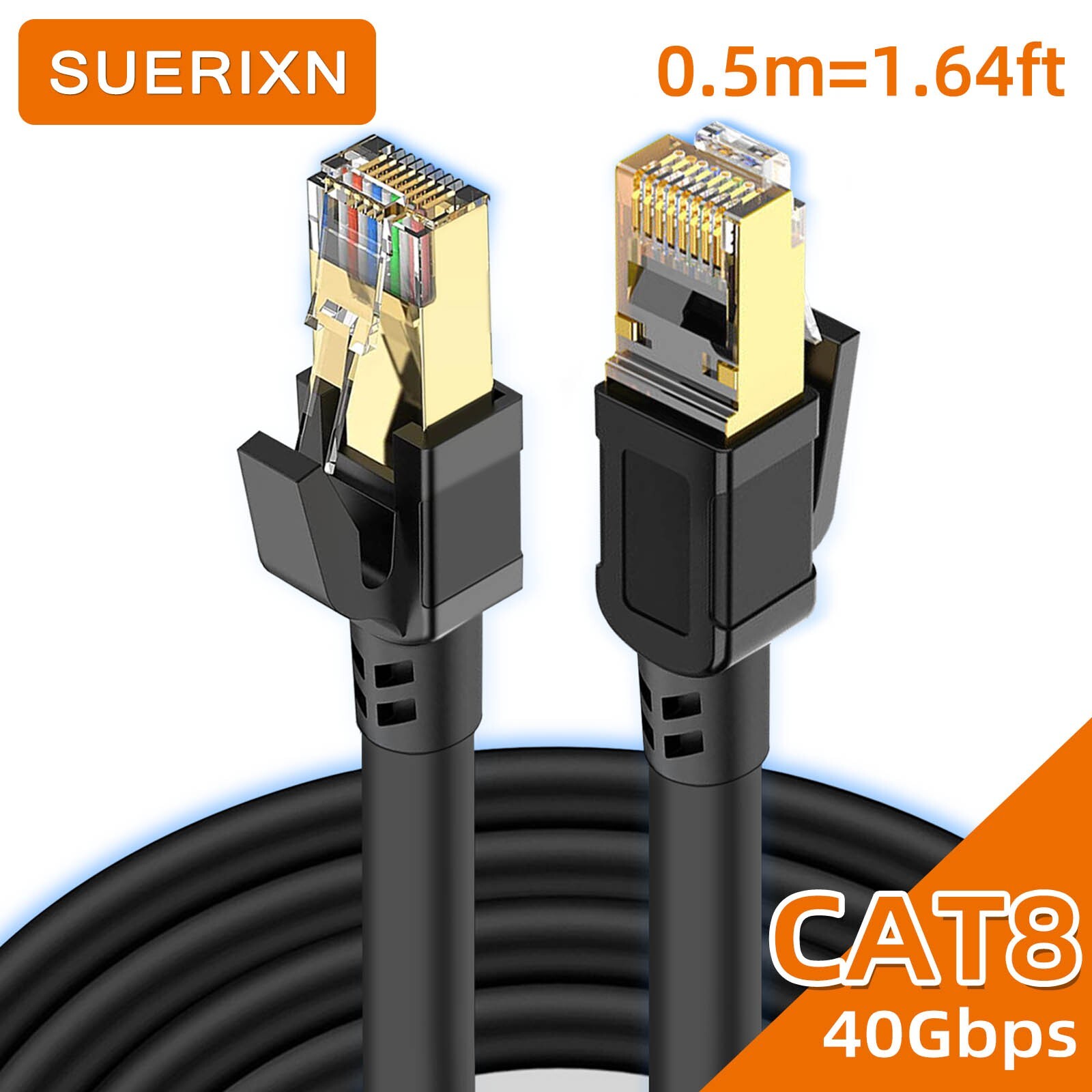 1.65-32FT CAT8 Ethernet cable 40Gbps high-speed RJ45 local area network cable