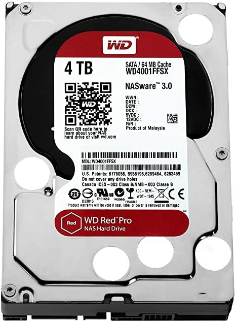 WESTERN DIGITAL RED PRO 4TB WD4001FFSX 7200RPM NASWARE 3.0 SATA III 64MB 3.5”