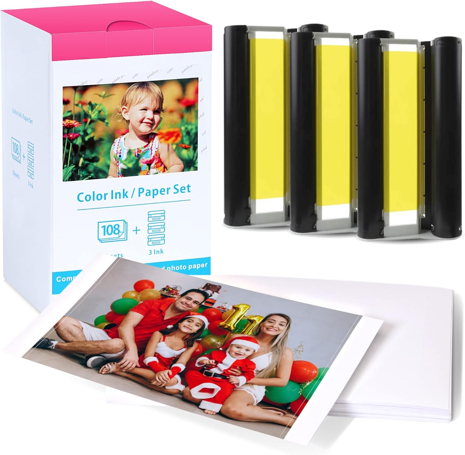 Canon Selphy CP1500 CP1300 CP1200 4×6 108 sheets Color Ink Paper Set KP-108IN