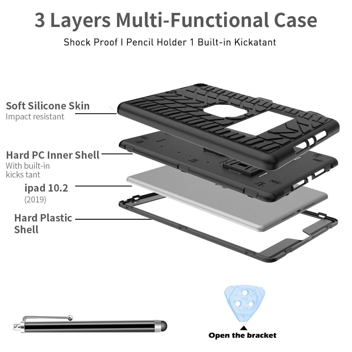 iPad 9th 8th 7th Generation Case Shockproof Heavy Duty Cover + Screen Protector