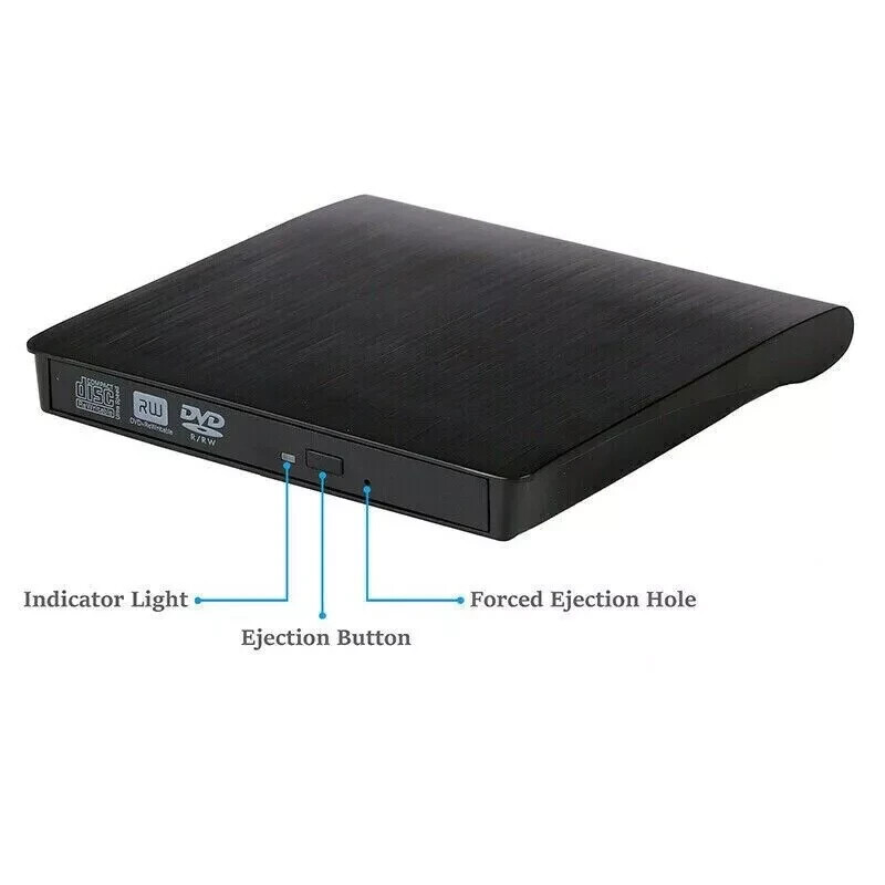 Slim External CD DVD Drive USB 3.0 Disc Player Burner Writer For Laptop PC Mac