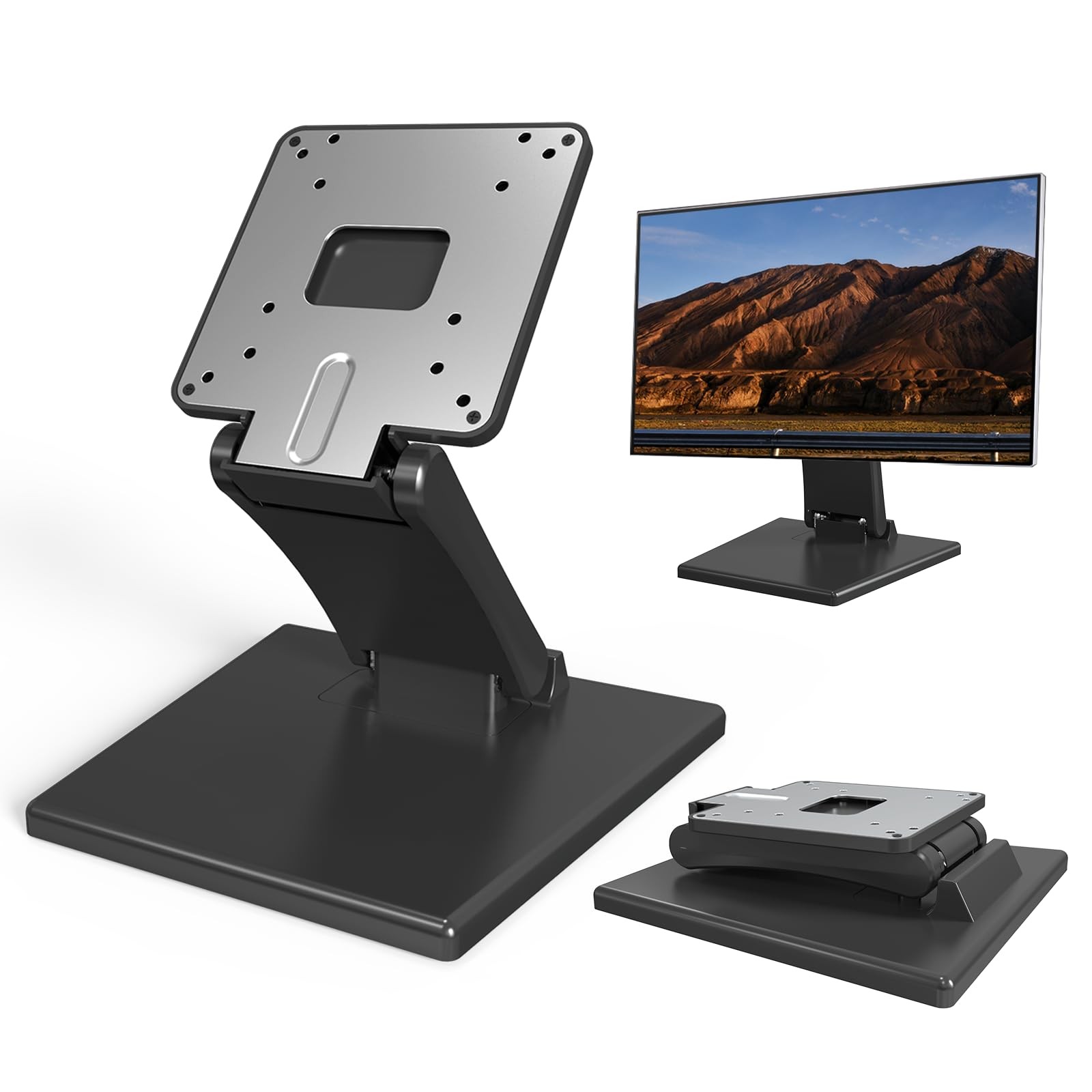 Babibobibi Foldable VESA Stand – 75x75mm/100x100mm LCD/PC Monitor Mount, Blac…