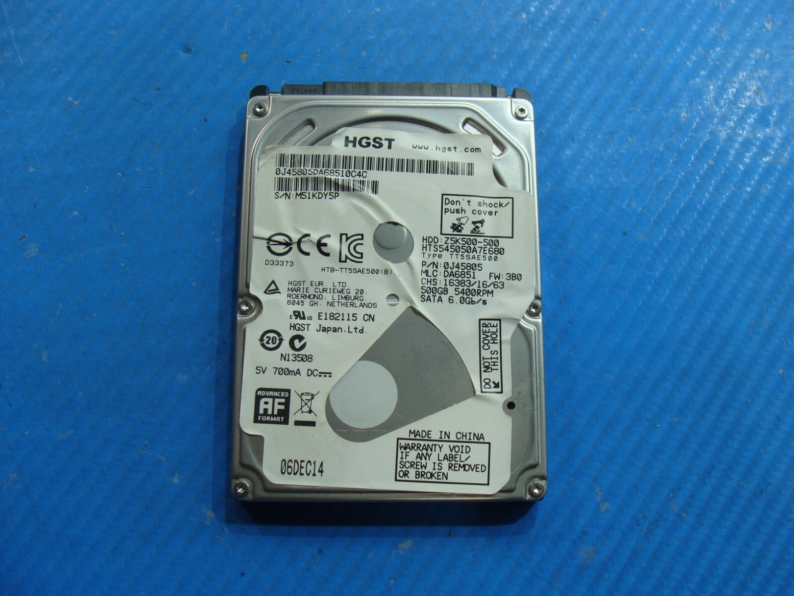 Asus Flip R554L HGST 500GB SATA 2.5″ 5400RPM HDD Hard Drive HTS545050A7E680