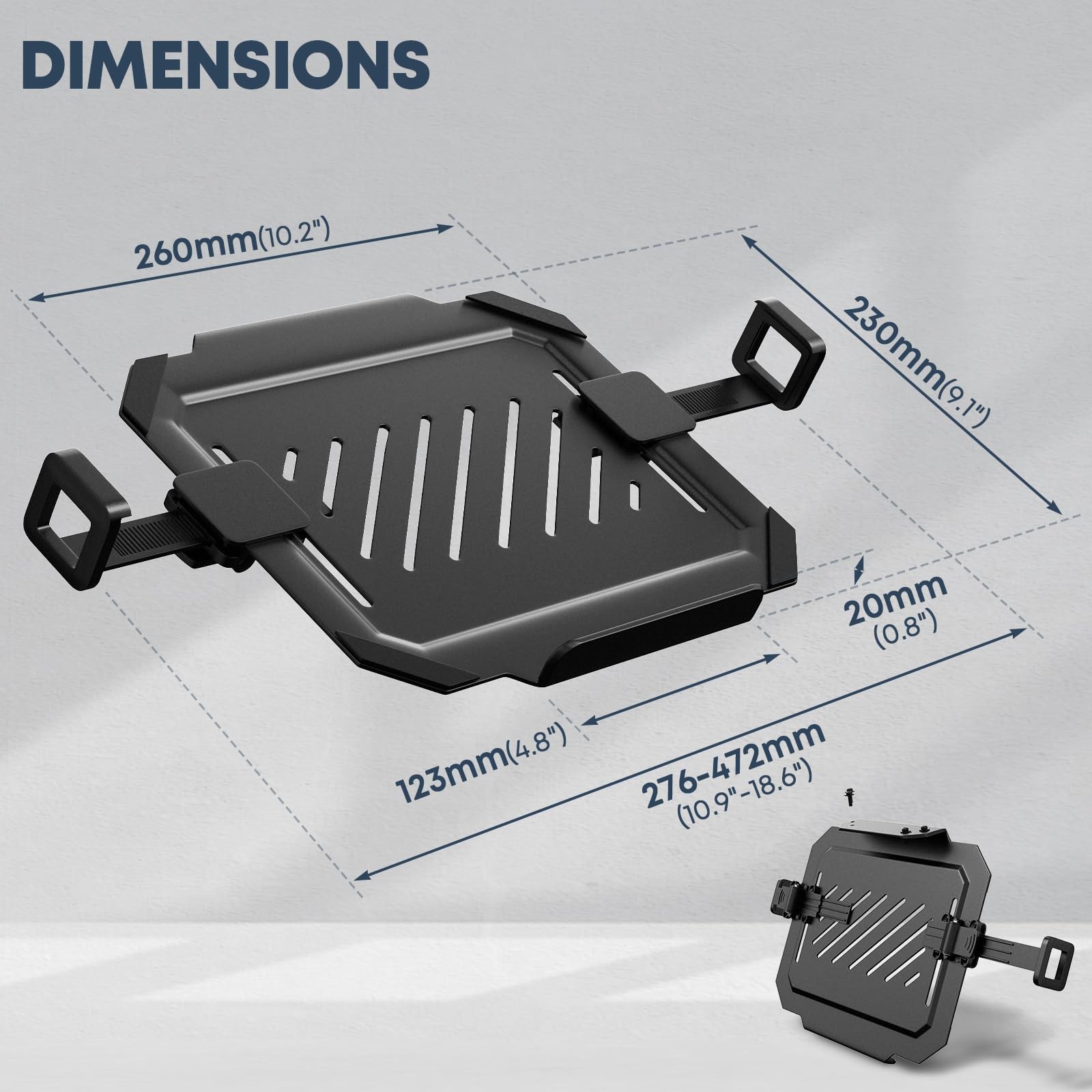 Black Laptop VESA Mount Tray Holder Stand 75x75mm 100x100mm Fits 1217 Inch
