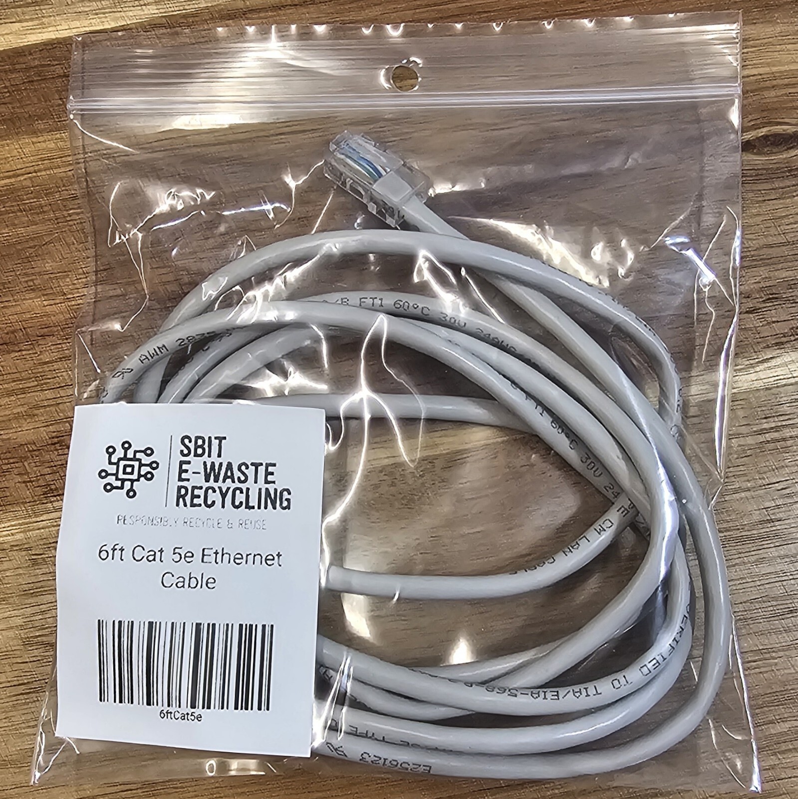 Tested 6ft RJ45 Category 5e Ethernet Patch Cable, Color Varies.
