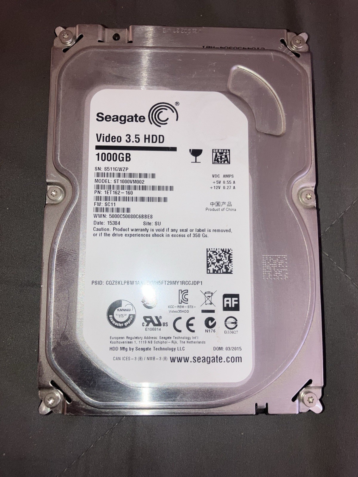 Seagate Video 3.5 HDD 1000GB