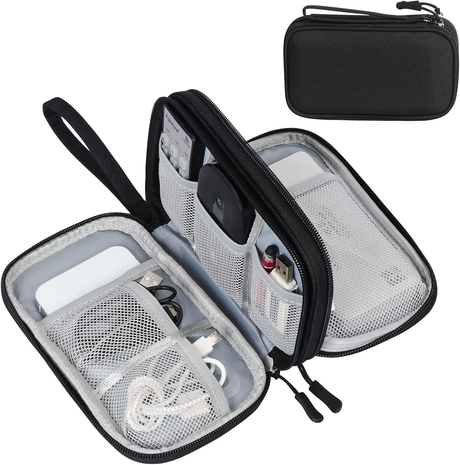 Waterproof Electronics Organizer Travel Bag Carrying Case for Cord, Charger, USB