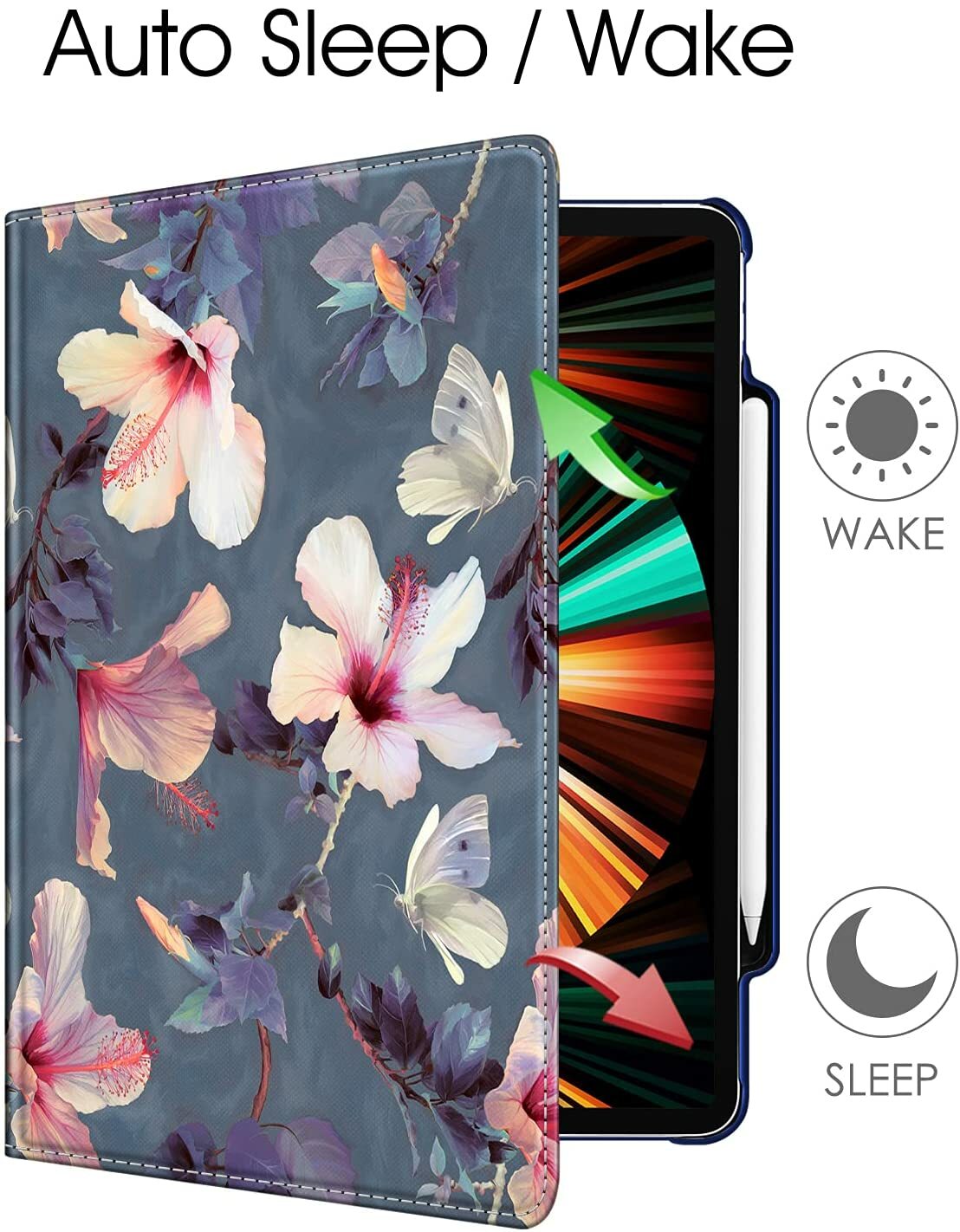 Rotating Case for iPad Pro 12.9″ 5th/4th/3rd Gen 360° Swiveling Protective Cover