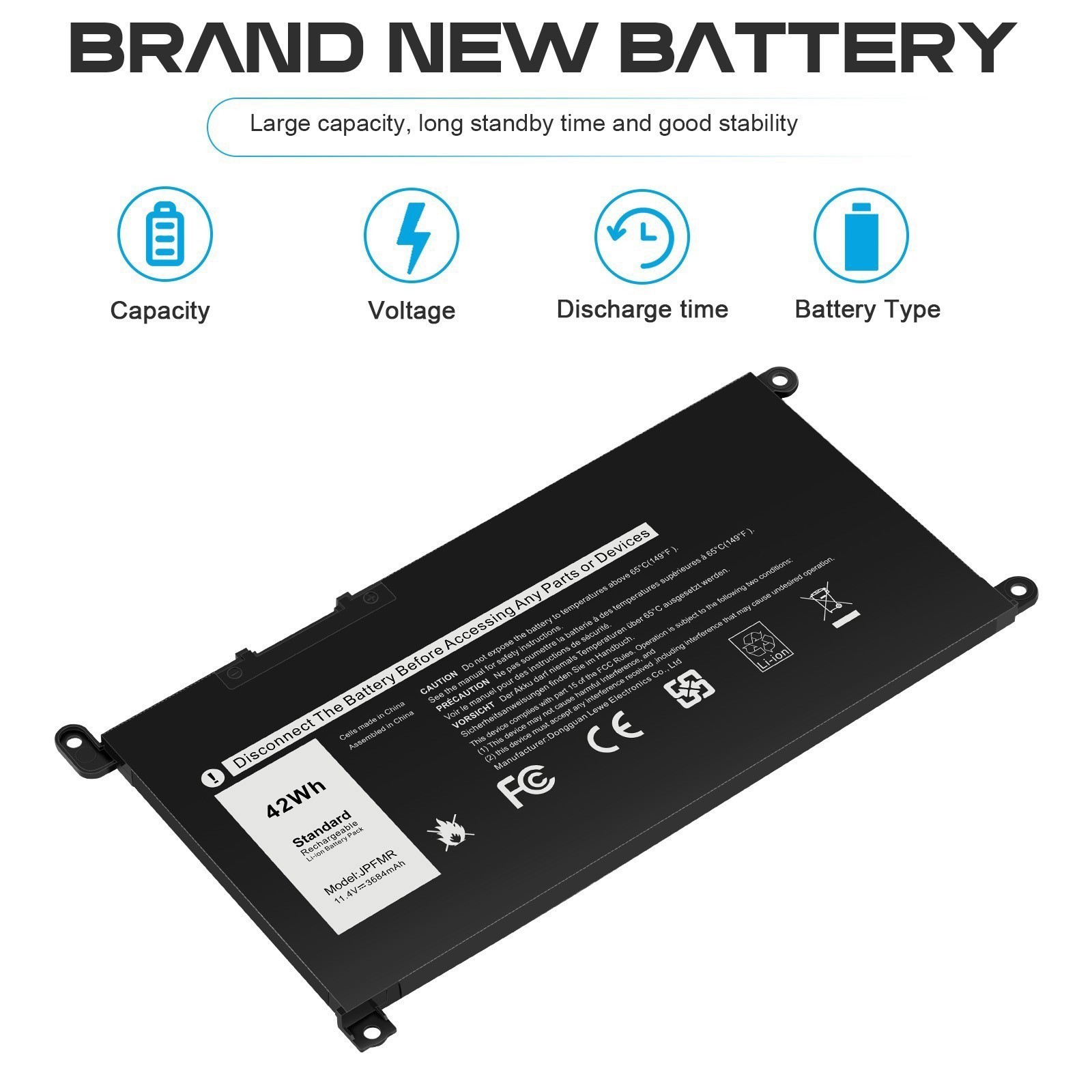 ✅LOT JPFMR Battery For Dell Chromebook 3400 5488 5493 5593 16DPH 65N6H 7T0D3 NEW