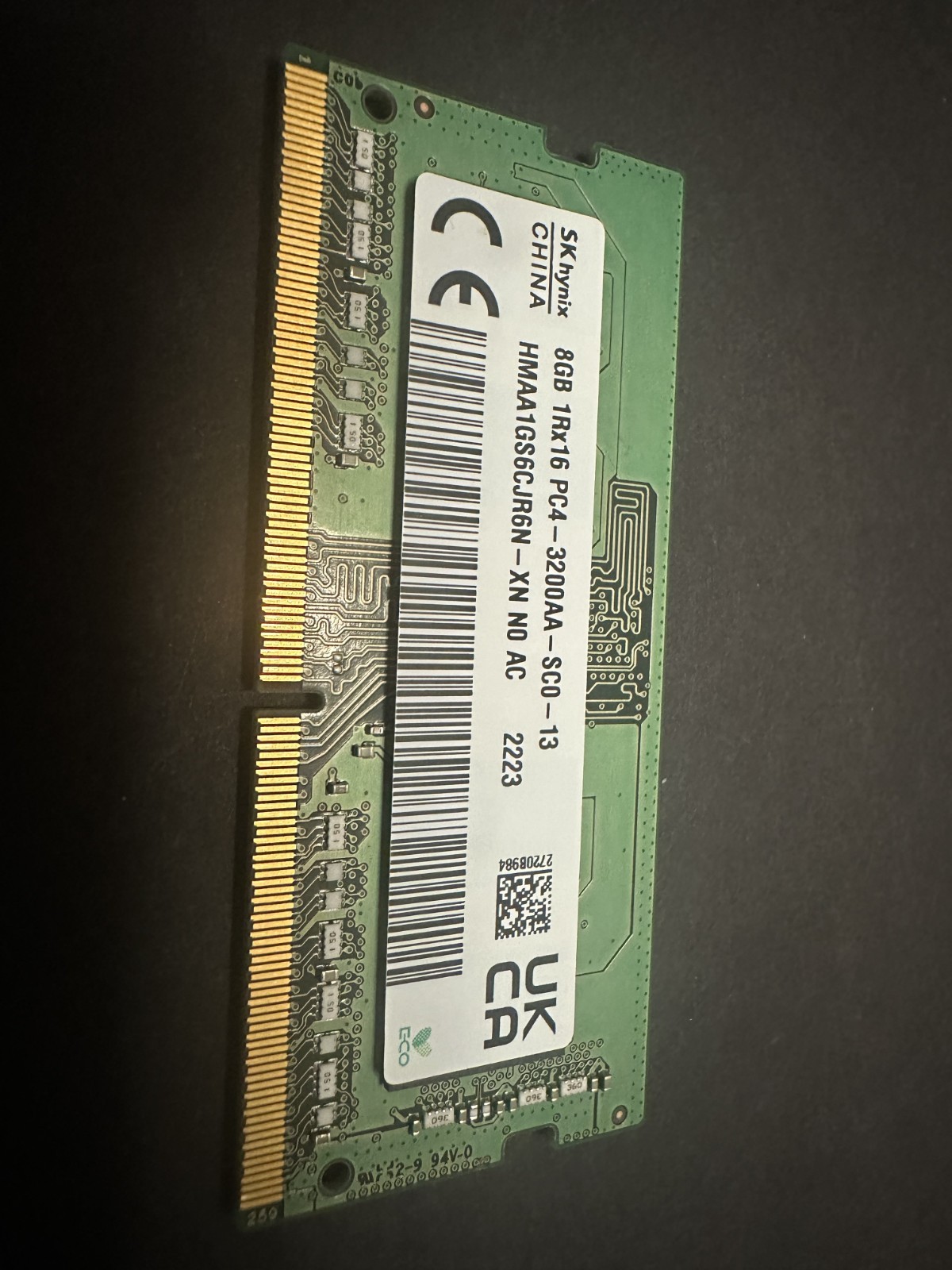SK Hynix 8GB DDR4-3200 PC4-25600 SODIMM Laptop RAM HMAA1GS6CJR6N-XN