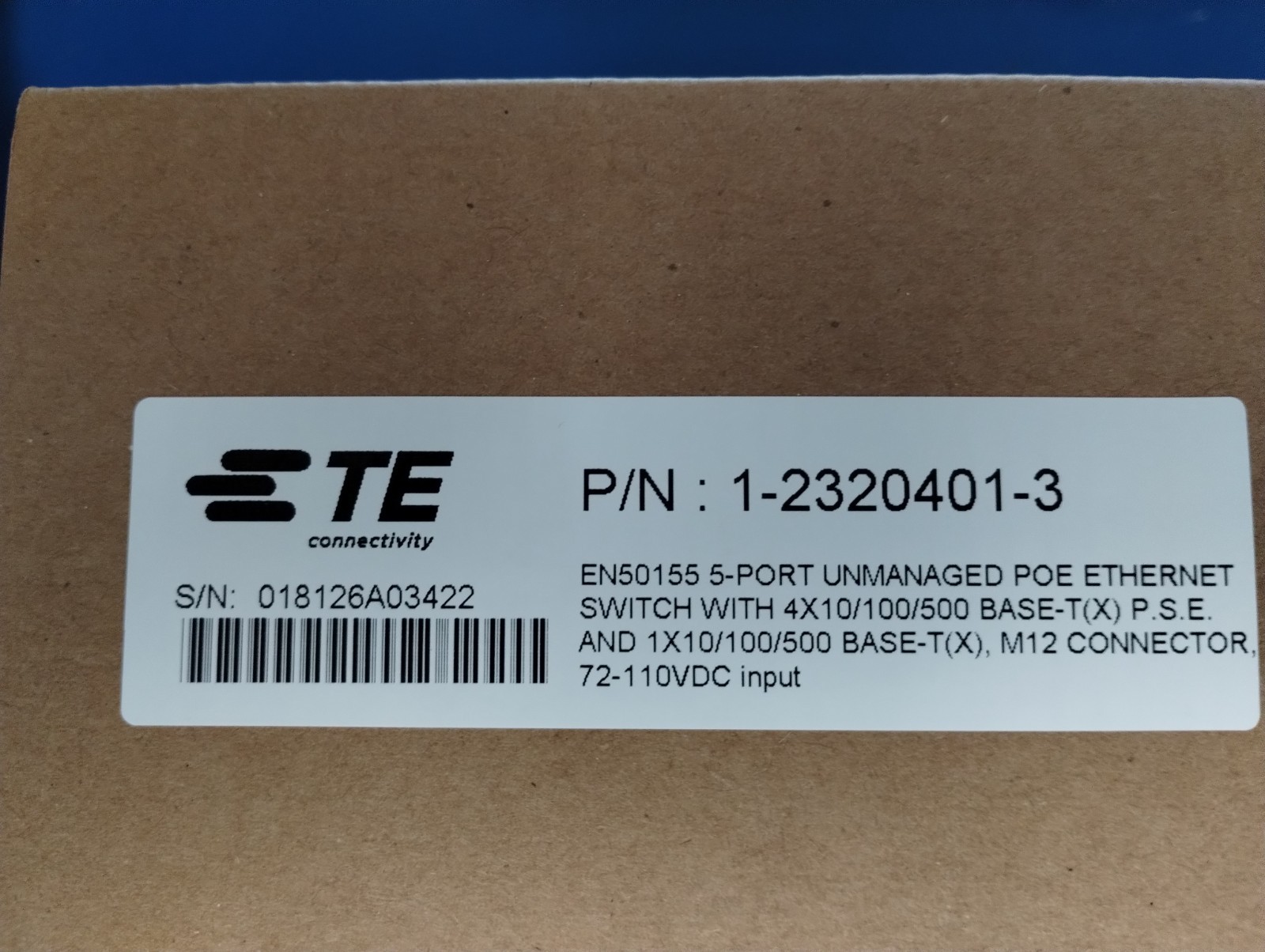TE CONNECTIVITY 1-2320401-3 SWITCH UNMANAGED 5 RAM NO YES NETWORK SWITCH
