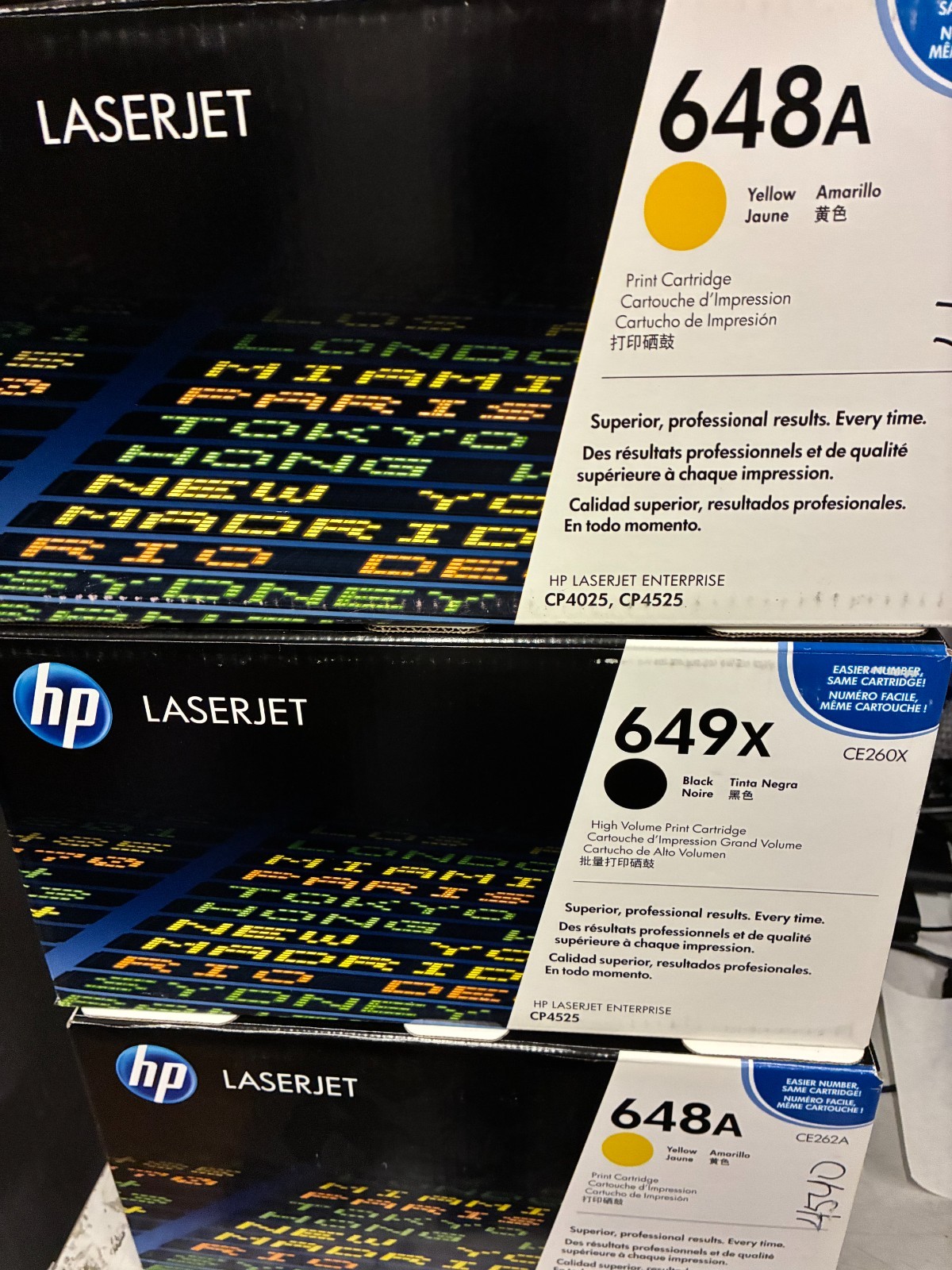 LOT OF 3 NEW Original HP 649X Black High-yield 648A Y Toner Cartridge SEALED BAG