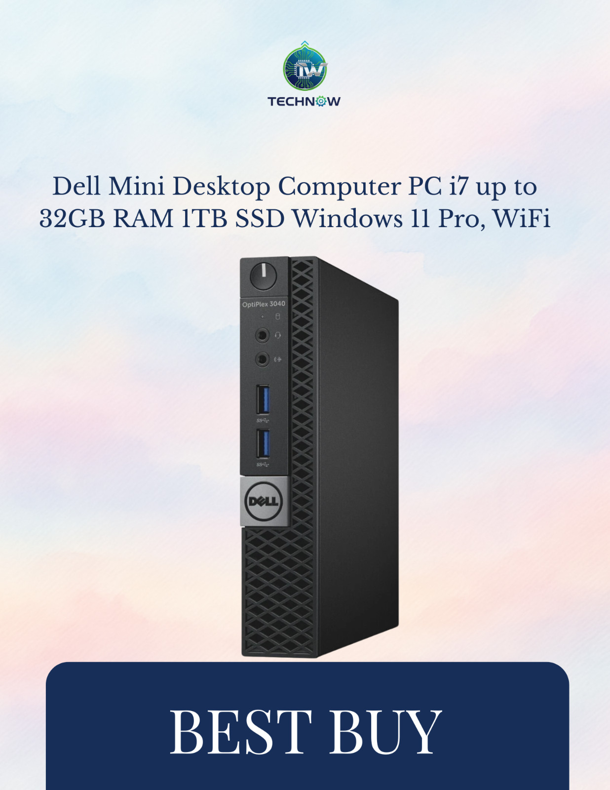 Dell Mini Desktop Computer PC i7 up to 16GB RAM 1TB SSD Windows 11 Pro, WiFi