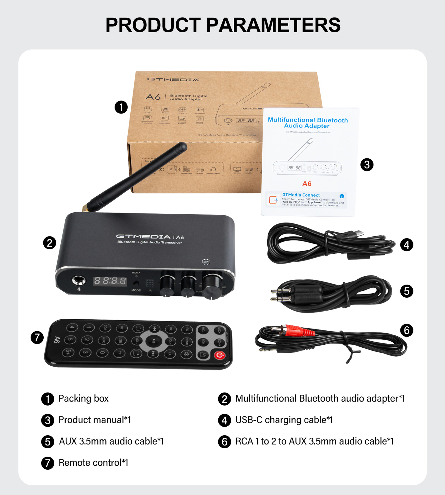 Bluetooth Transmitter Receiver TV Home Stereo Audio Adapter 3.5mm AUX RCA w/App