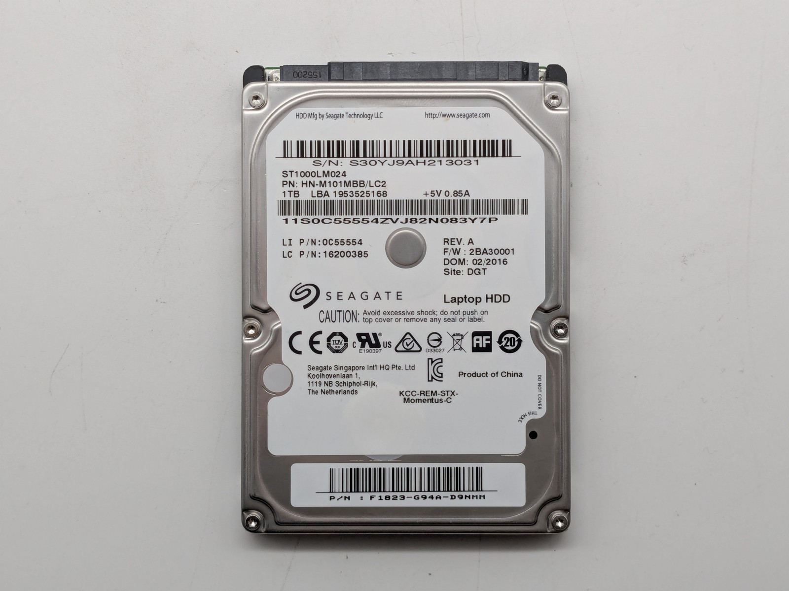 Seagate 1TB 2.5” 9.5mm SATA 5400RPM ST1000LM024 HN-M101MBB
