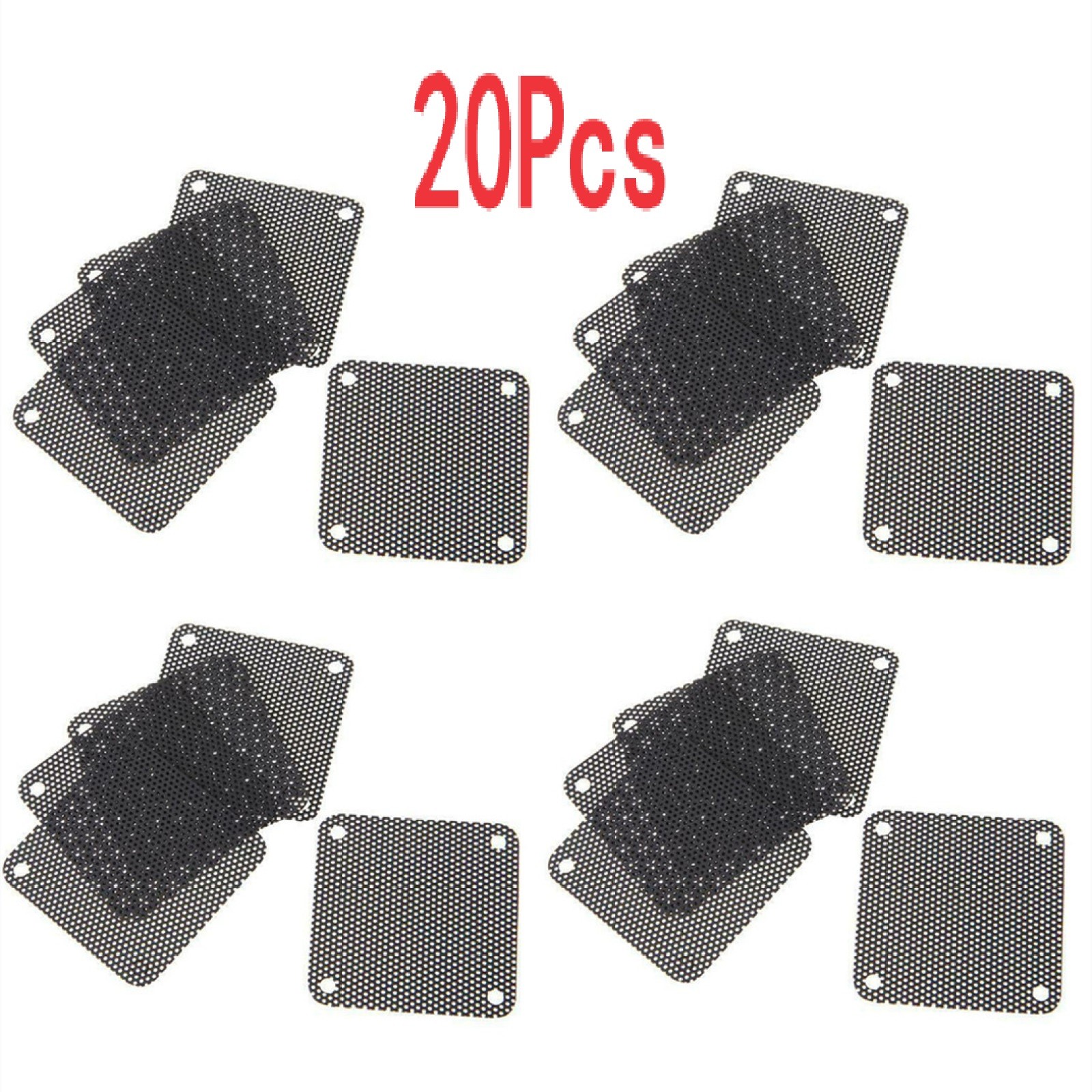 20*Computer Case Dustproof Net 40mm Fan Dust Filter PVC Speaker Horn Net Cover
