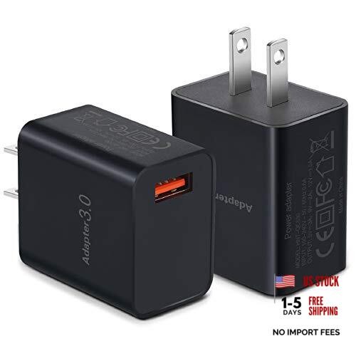 USB Wall Charger, 5V 3A Fast Charging Block 3.0 Power Adapter 18W Black