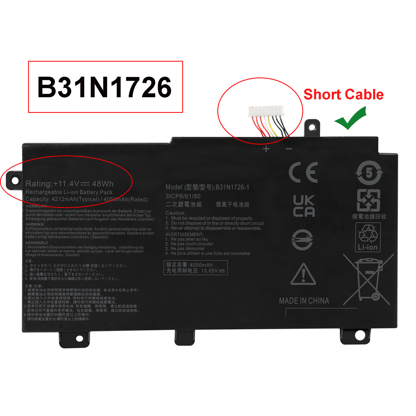 B31N1726 Battery Genuine For ASUS TUF Gaming A15 FA506IU FX504GD FX505DT FX80GD