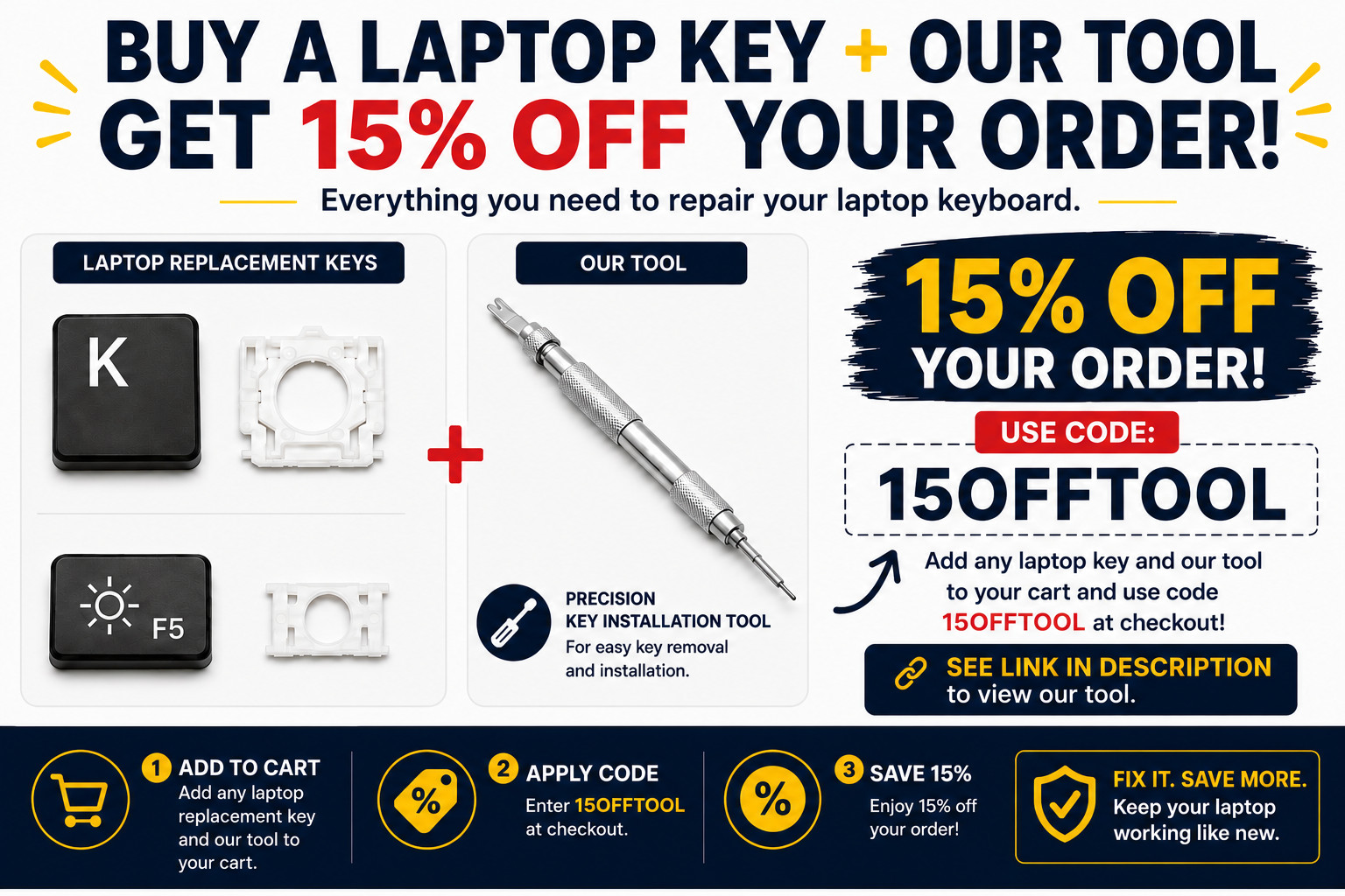 Logitech Slim Folio iPad 7 | 8 | 9 SINGLE REPLACEMENT KEYCAPS KEYS (YR0077)