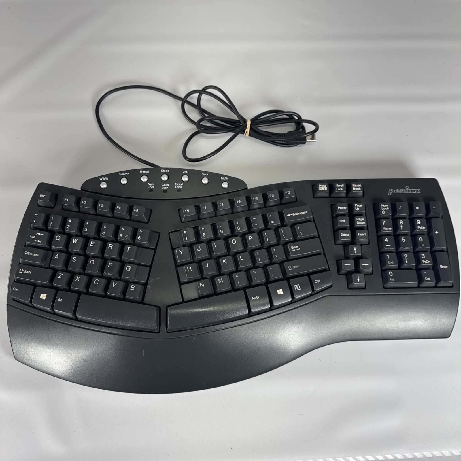 Perixx Periboard-512 Ergonomic Split Keyboard Natural Ergonomic Design – Black