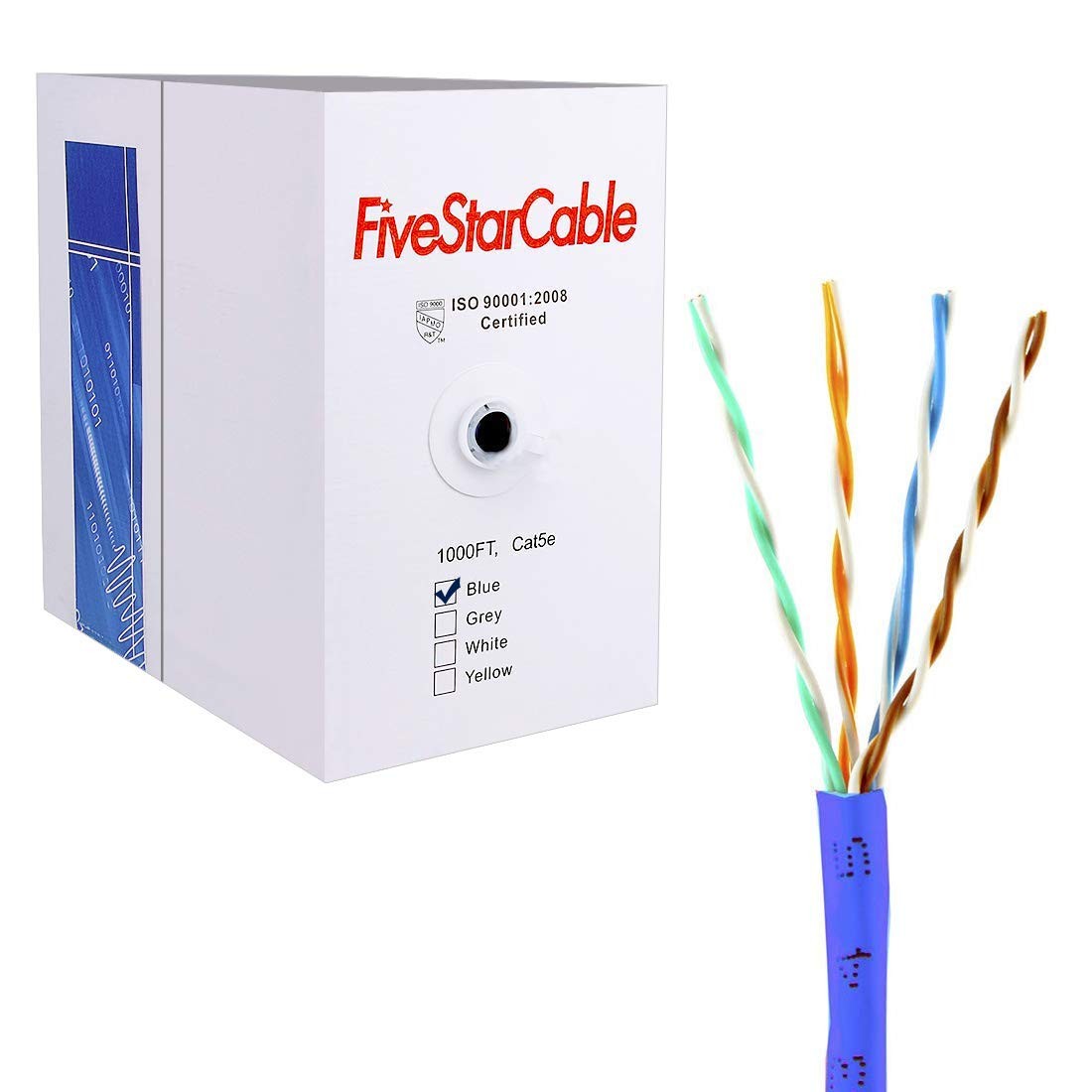 Cat5e 1000 Ft. Ethernet 24AWG 4 Twisted Pair UTP Internet Network Router LAN …