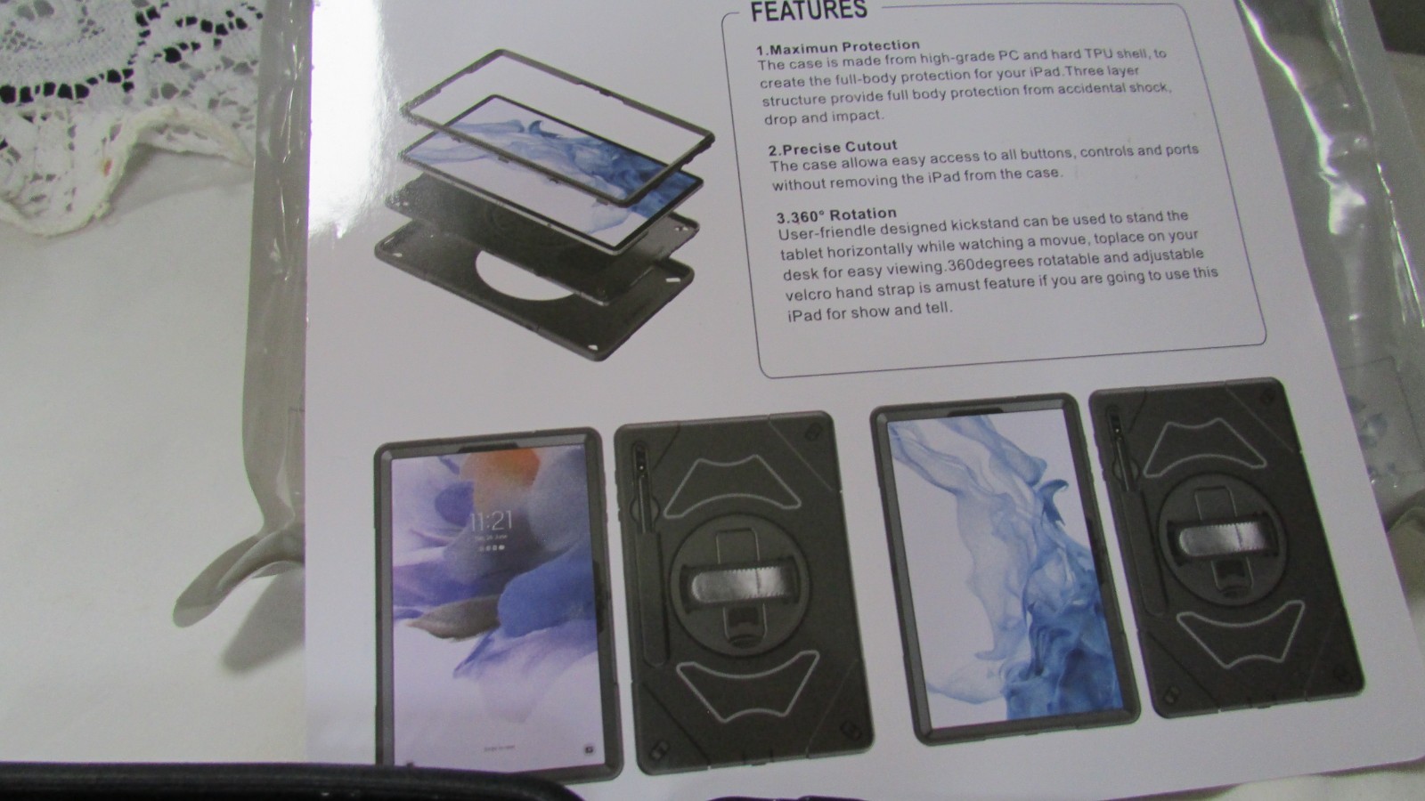 360 Rotation Three Layers Protection for Tablets