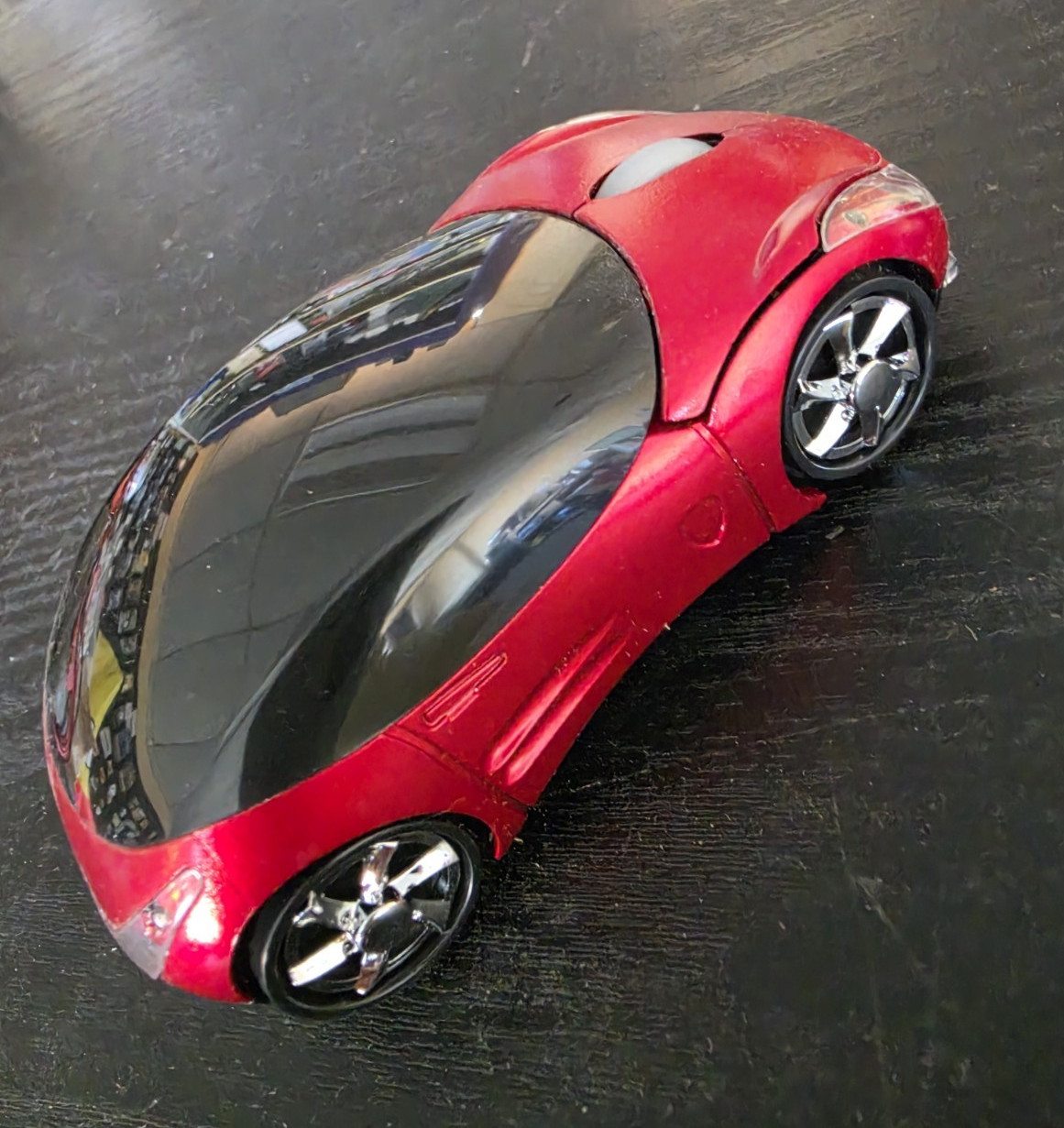 Car-Shaped Wireless Computer Mouse, Red & Black – USB Receiver Cordless Mouse