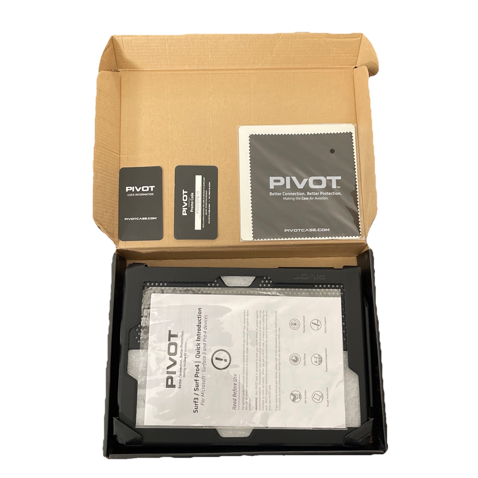 PIVOT Surface Pro PC-Surf 3 Fits Microsoft Surface Aviation Case. Open Box.