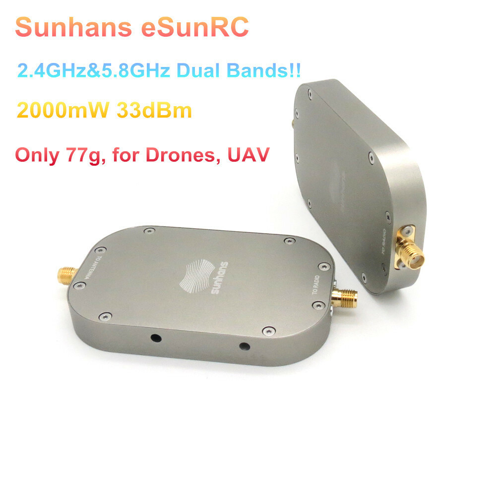 Sunhans eSunRC 2.4G&5.8GHz Dual Band 2W 33dBm UAV WiFi Signal Booster Amplifier