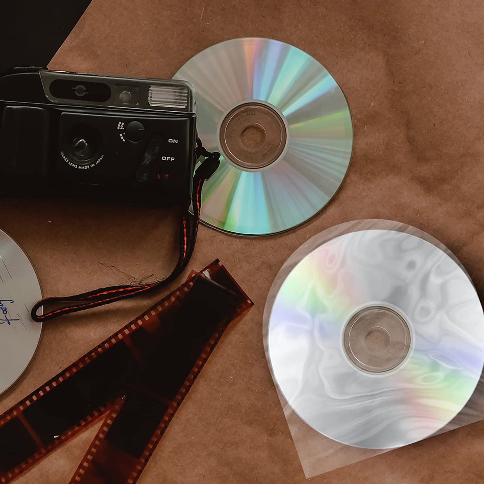 100PCS CD/DVD Sleeves Anti-Static Clear Transparent Plastic 5 inch,