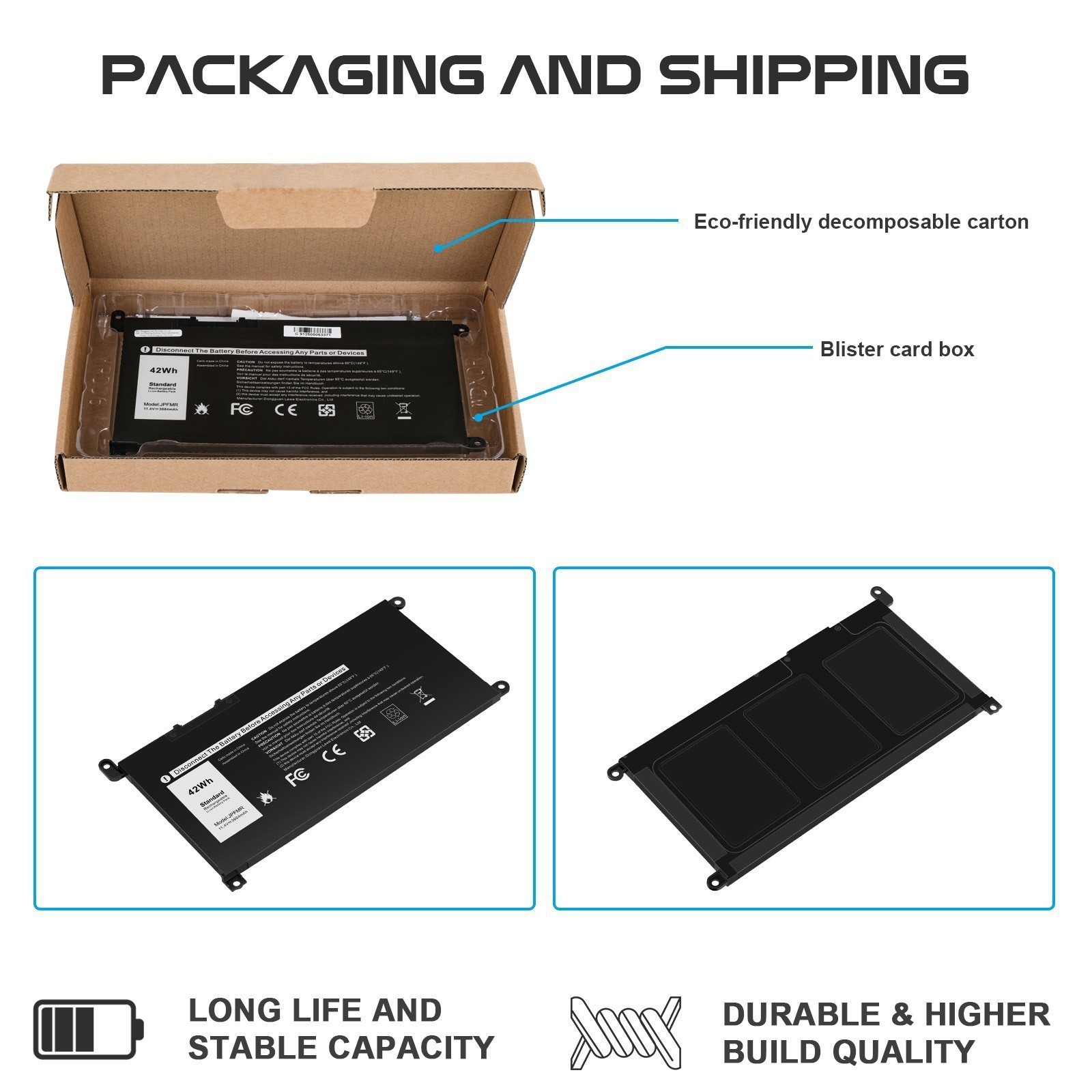 ✅LOT JPFMR Battery For Dell Chromebook 3400 5488 5493 5593 16DPH 65N6H 7T0D3 NEW