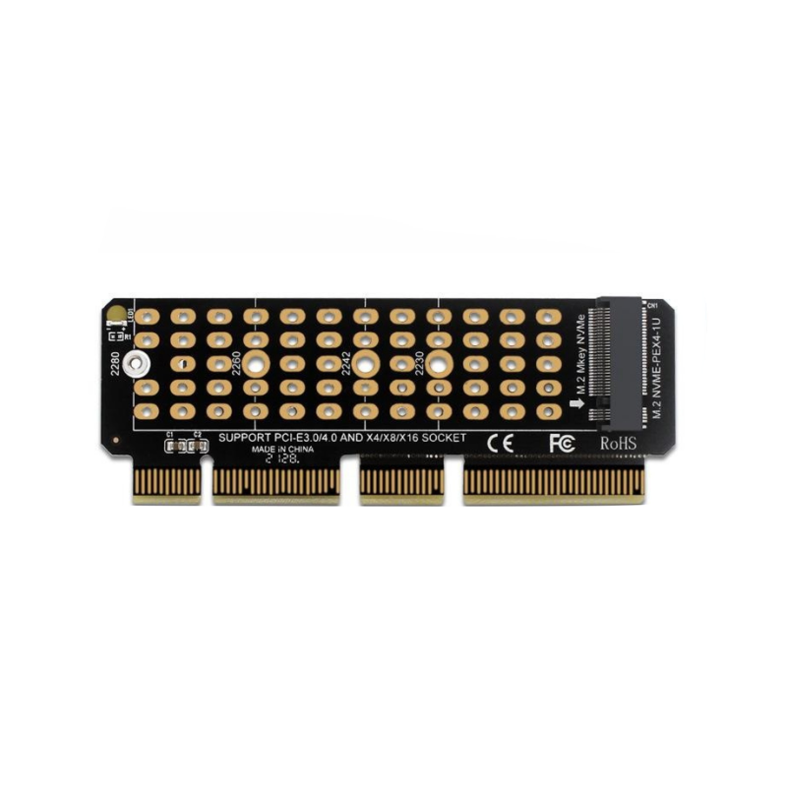 PH41-U1 M.2 NVMe SSD to PCI-E 4.0 Single Disk Adapter Card PCIe x4 x8 x16 Card r