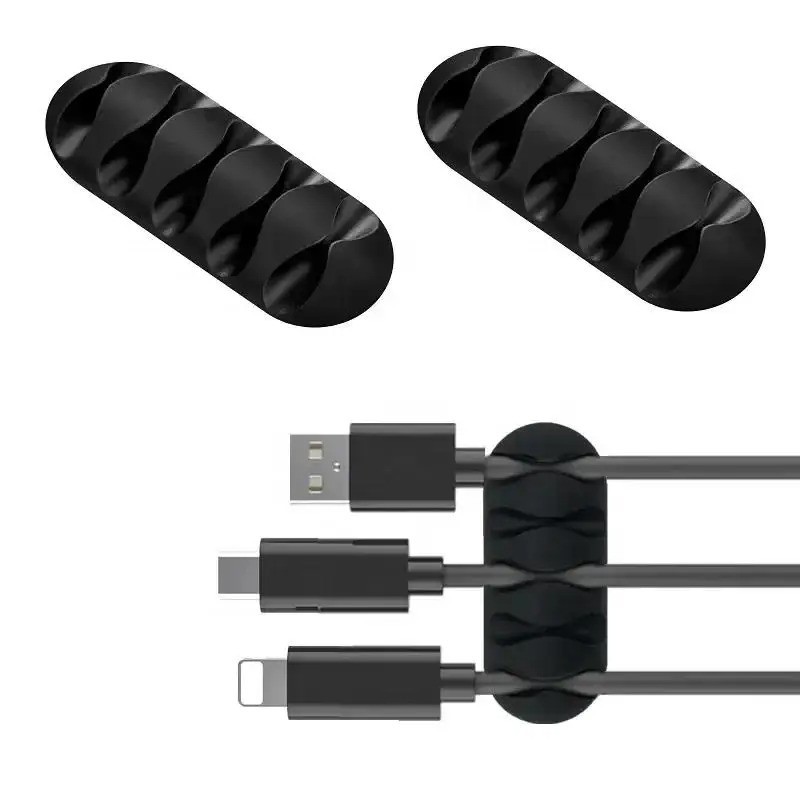 Cable Holder Clips Cable Management Cord Organizer Silicone USB Charging Cable