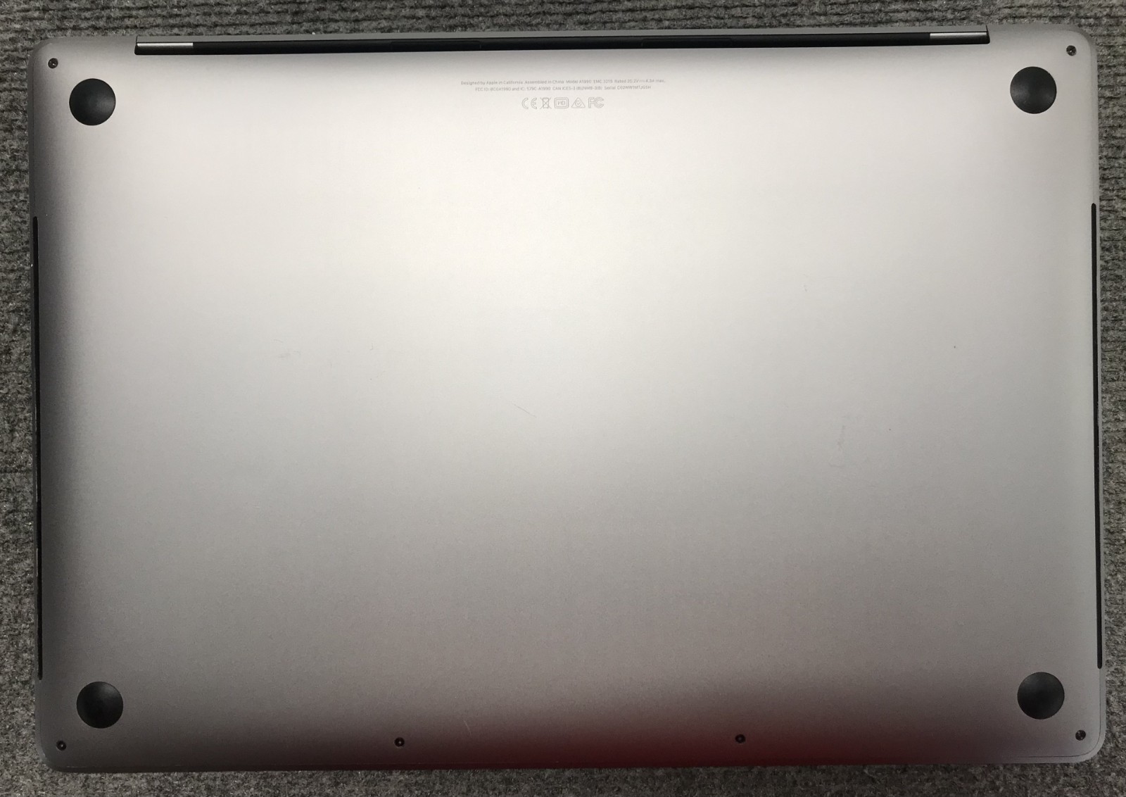 Apple MacBook Pro A1990 2018 15.4″ Laptop i7-8750H 16GB RAM 256GB NVMe, As Is