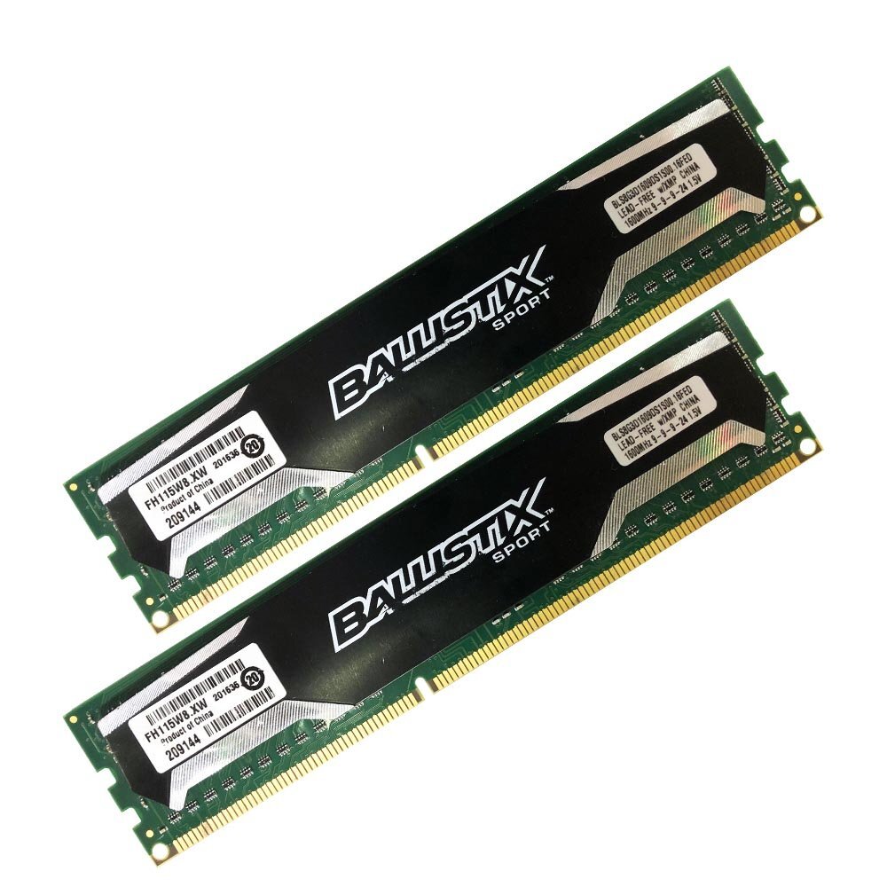 Crucial Ballistix Sport 16GB 2x 8GB 1600MHz DDR3 PC3-12800 240Pin Desktop Memory