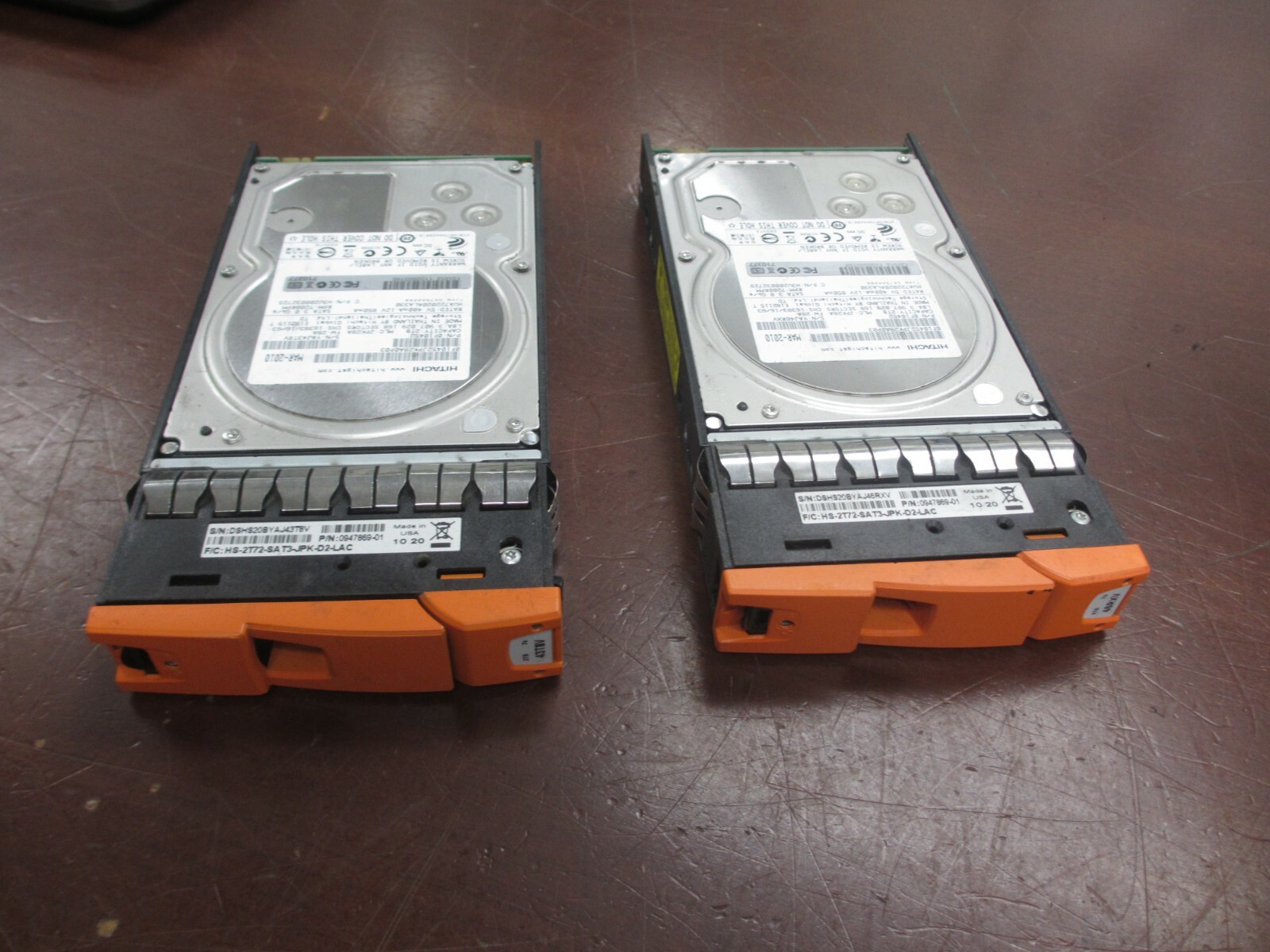 Lot of 2 Hitachi 0F10452 2TB 7200 RPM 3.0Gb/s SATA Hard Disk Drive