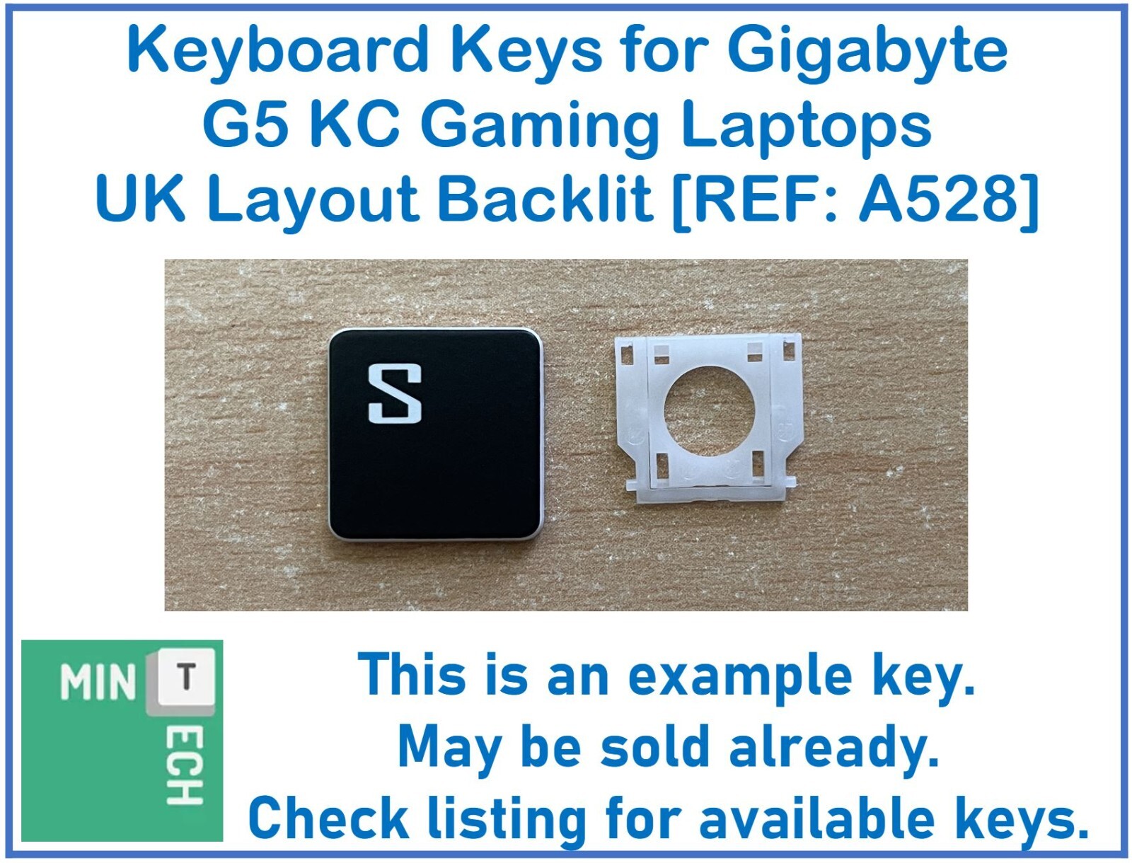 Keyboard Replacement Keys for Gigabyte G5 EC Gaming Laptops UK Layout Backlit