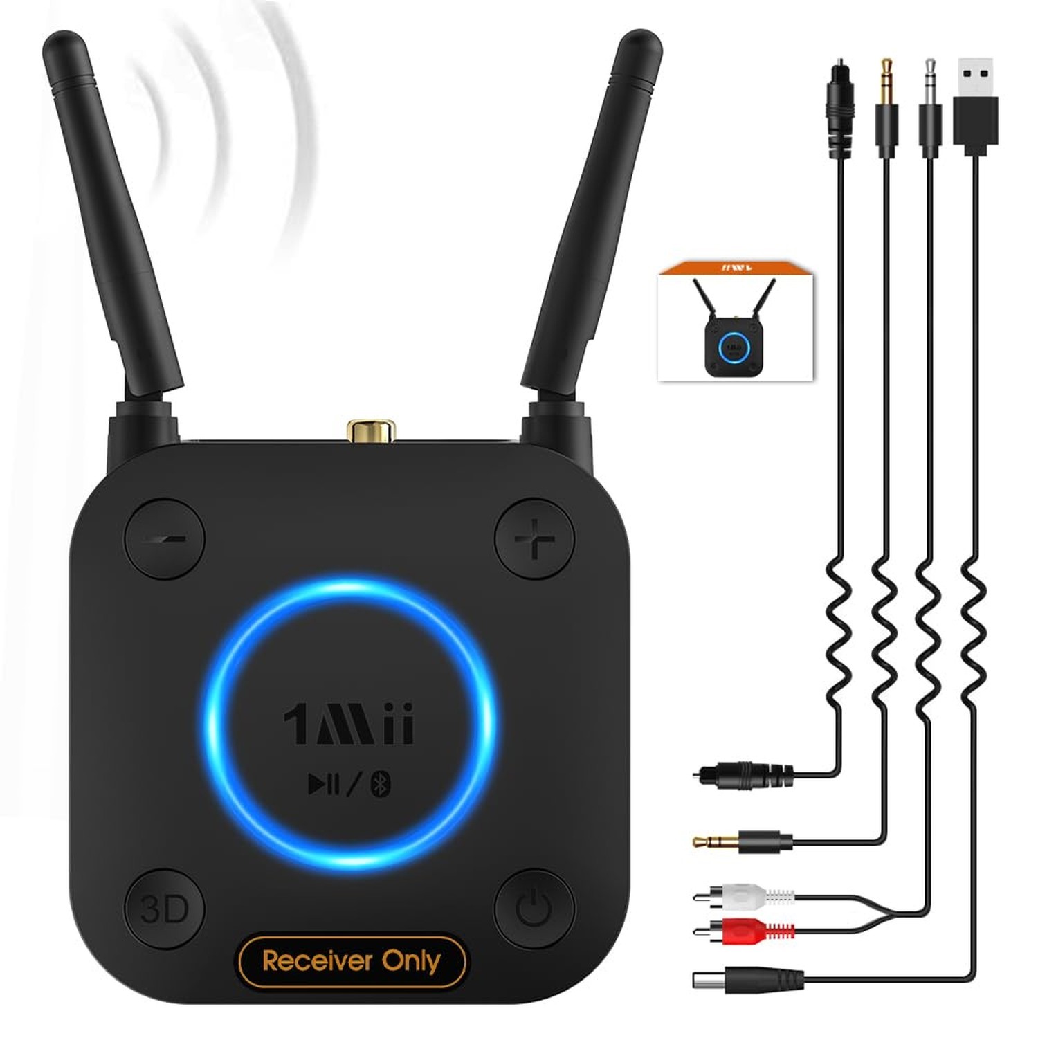 [Upgraded] 1Mii B06Pro Long Range Bluetooth Receiver, HiFi Wireless Audio Ada…