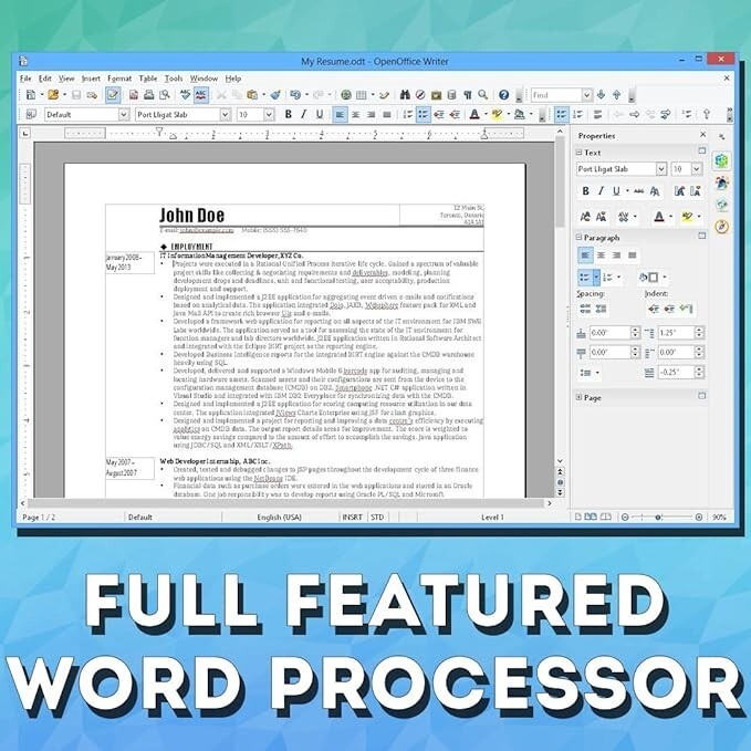 OpenOffice Suite Pro Software Windows Word Processing Home Student Business