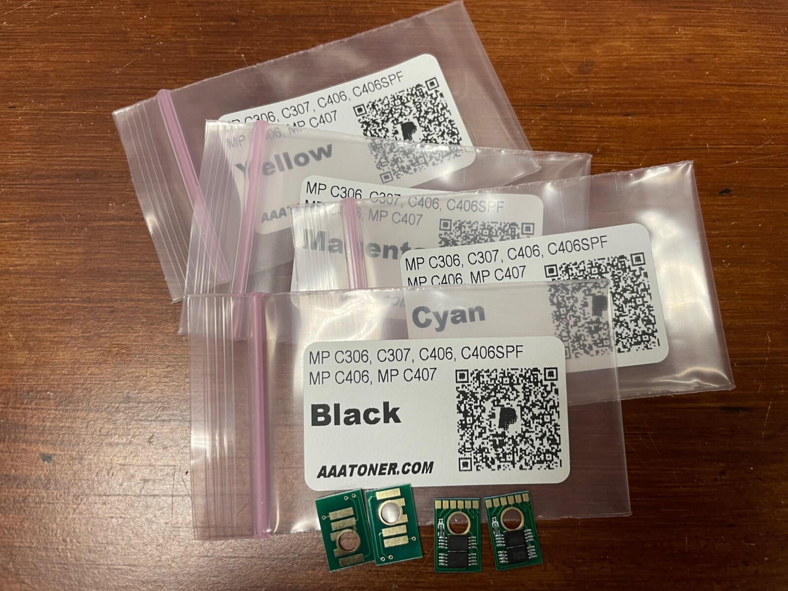 4 x Toner Chip for Ricoh MP C306, C307, C406, MP C406, MP C407 (BCMY) Refill