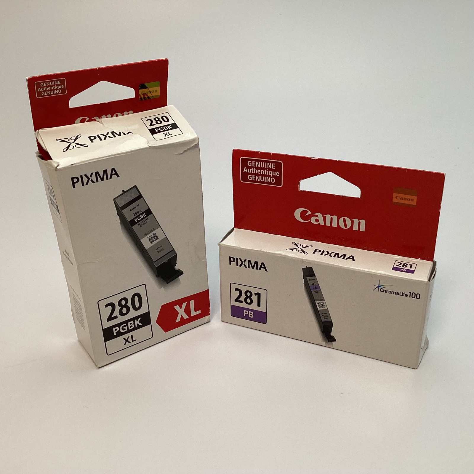 Canon PGI-280XL PGBK Black & CLI-281 PB Photo Blue Genuine Ink Cartridges