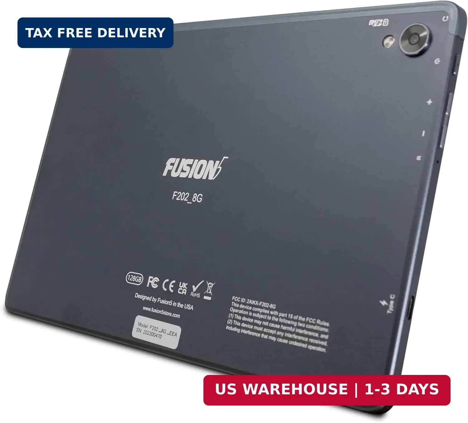 Fusion5 10.1″ Android Tablet with Octa-core Processor – Android 13, 8GB RAM 128G